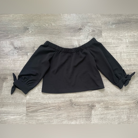 Off the shoulder black Free Press blouse - Picture 3 of 4